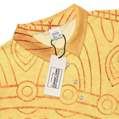 Men’s Slim Fit Polo Shirt Yellow Mandala, lioness-love