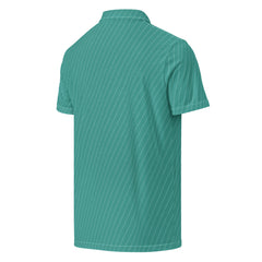 Men’s Slim Fit Polo Shirt Teal Stripe, lioness-love