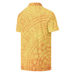 Men’s Slim Fit Polo Shirt Yellow Mandala, lioness-love