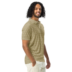 Men’s Slim Fit Polo Shirt Gold Print, lioness-love