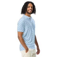 Men’s Slim Fit Polo Shirt Light Blue Stripe, lioness-love