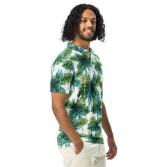 Men’s Slim Fit Polo Shirt Tropical Vibes, lioness-love