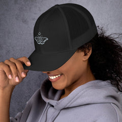 Trucker Cap, Celestial Butterfly Embroidered Design, lioness-love