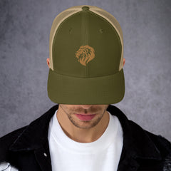 Trucker Cap, Embroidered Lion, lioness-love