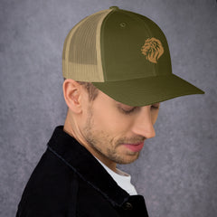 Trucker Cap, Embroidered Lion, lioness-love