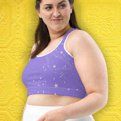 White star purple sports bra: stylish activewear for women lioness-love