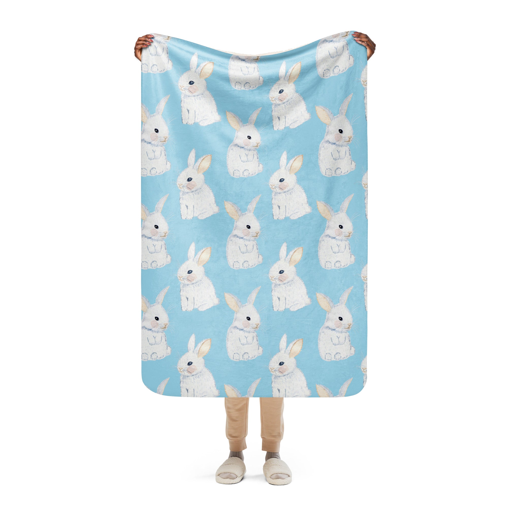White Bunny Sherpa blanket