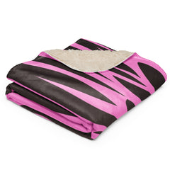 Zebra Pink and Black Sherpa blanket lioness-love