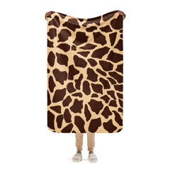Giraffe Print Sherpa blanket lioness-love
