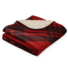 Plaid Red and Black Sherpa blanket lioness-love