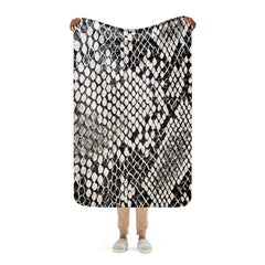 Black and White Snake Print Sherpa blanket lioness-love