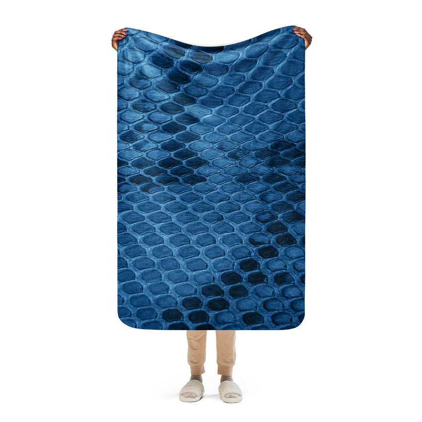 Blue Snake Skin Sherpa blanket