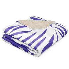 Purple and White Zebra Print Sherpa blanket lioness-love