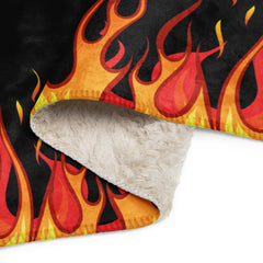 Flames Sherpa blanket lioness-love