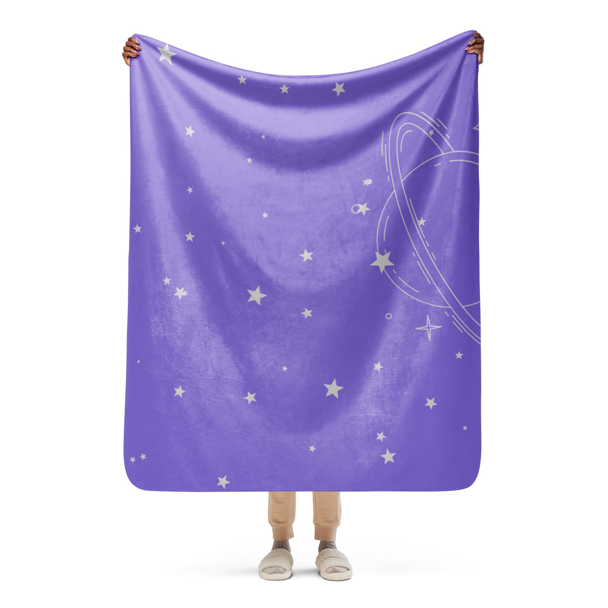 Jupiter and Stars Sherpa blanket