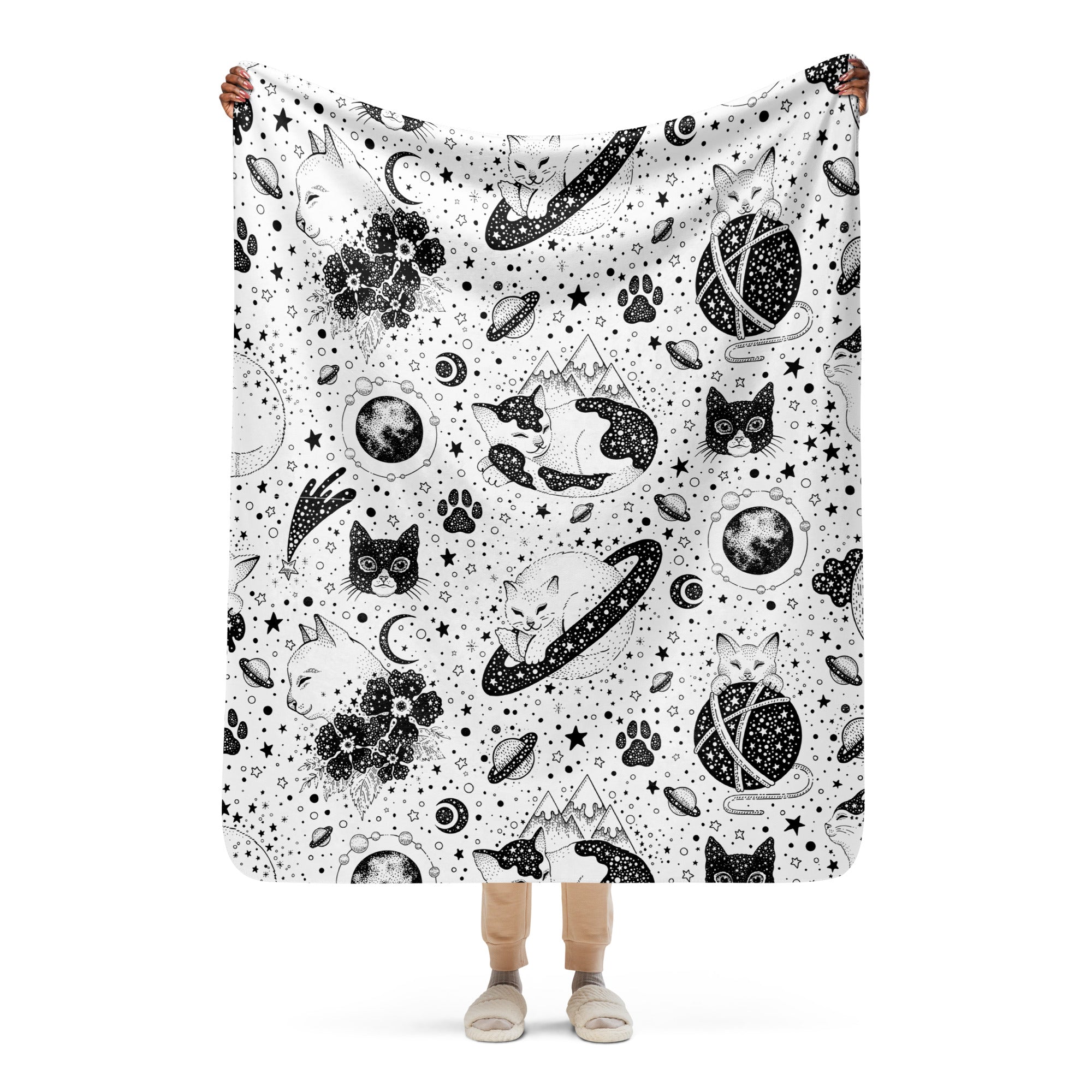 Cosmic Cat Sherpa blanket
