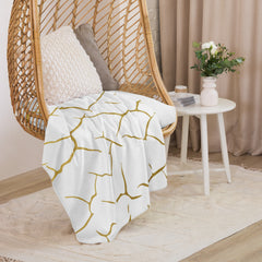 Cozy Gold and White Sherpa blanket