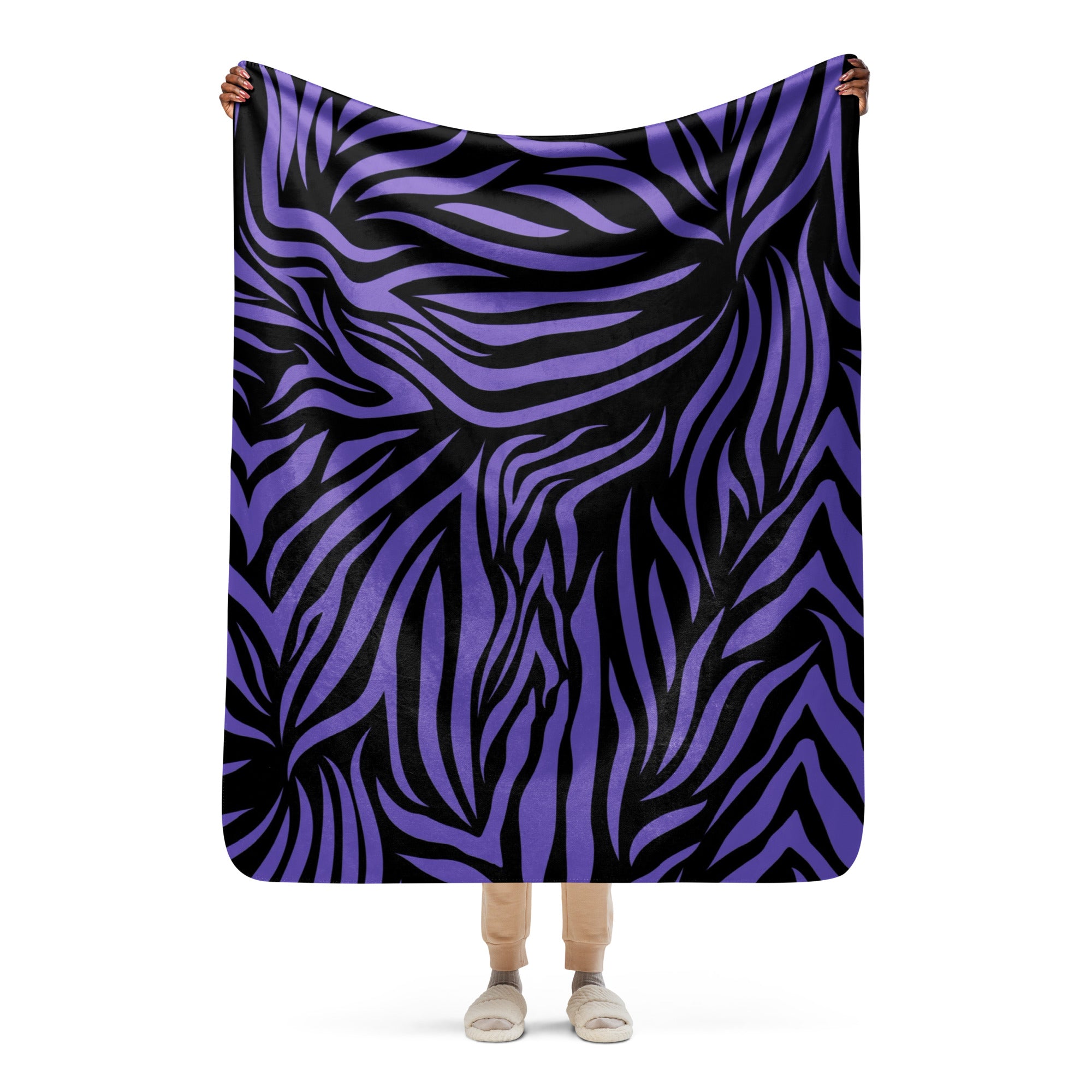 Purple and Black Sherpa blanket
