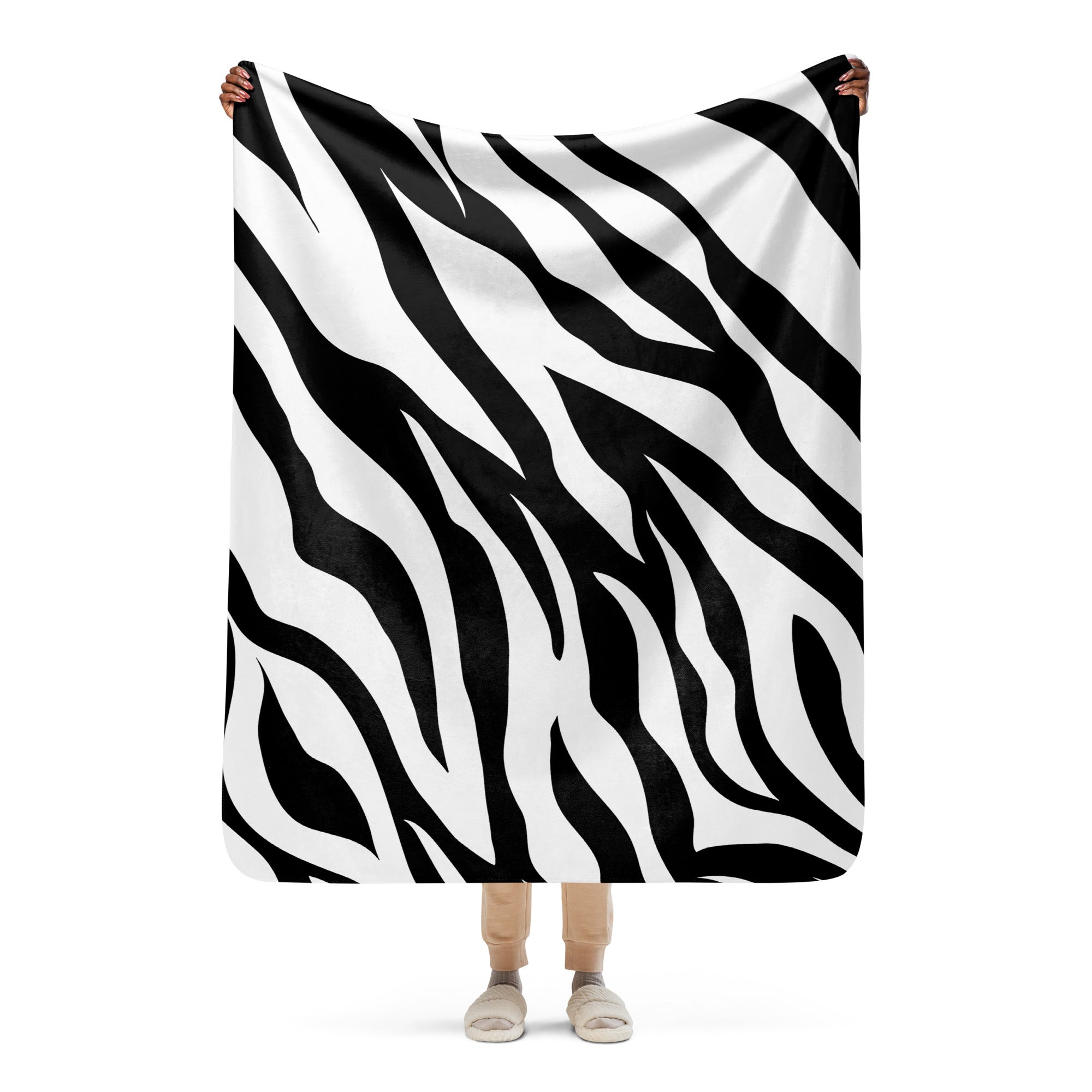 Cozy Zebra Sherpa blanket