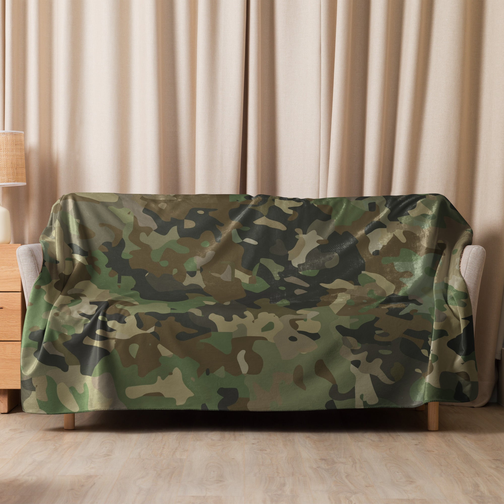 Camouflage Sherpa blanket