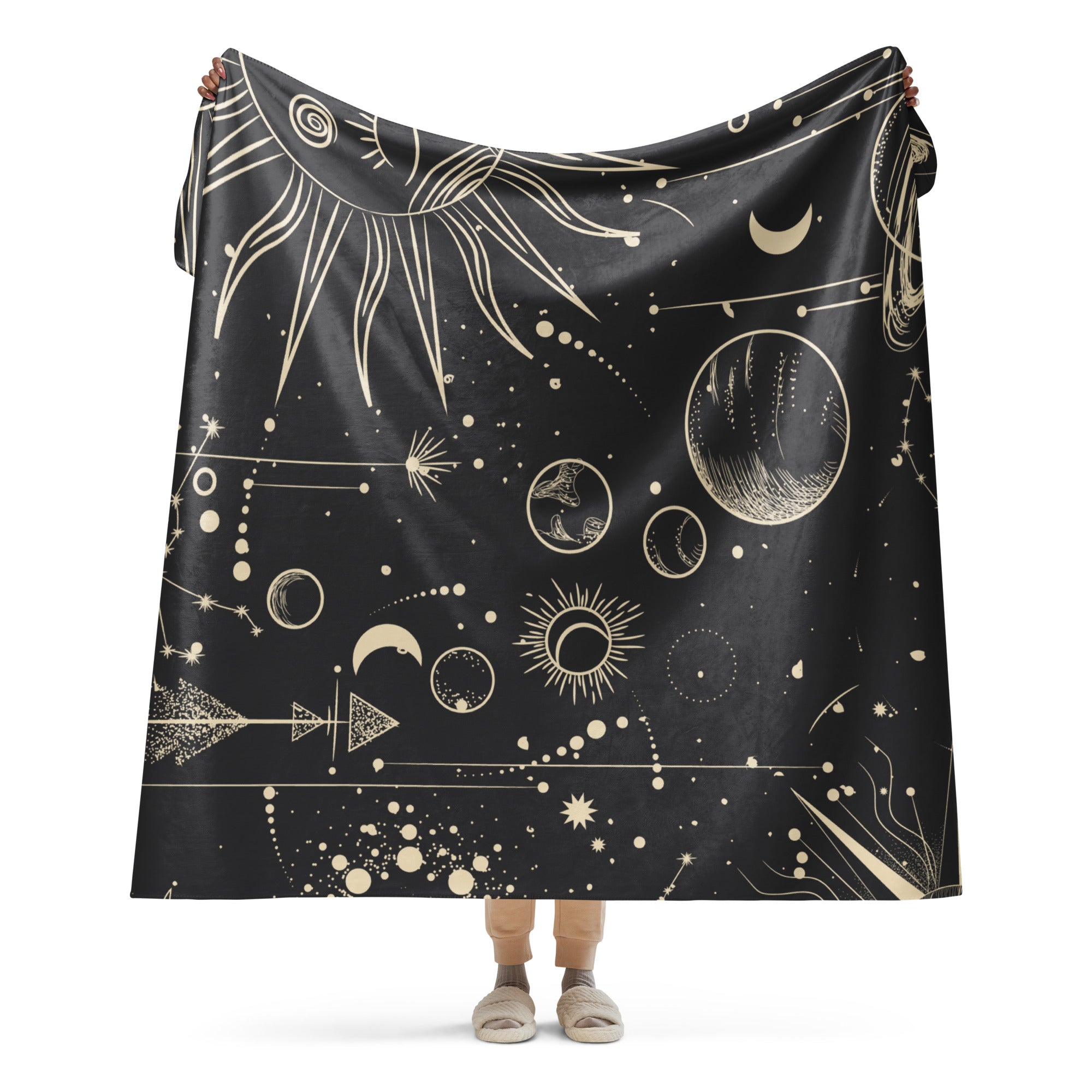 Moon and Stars Sherpa blanket