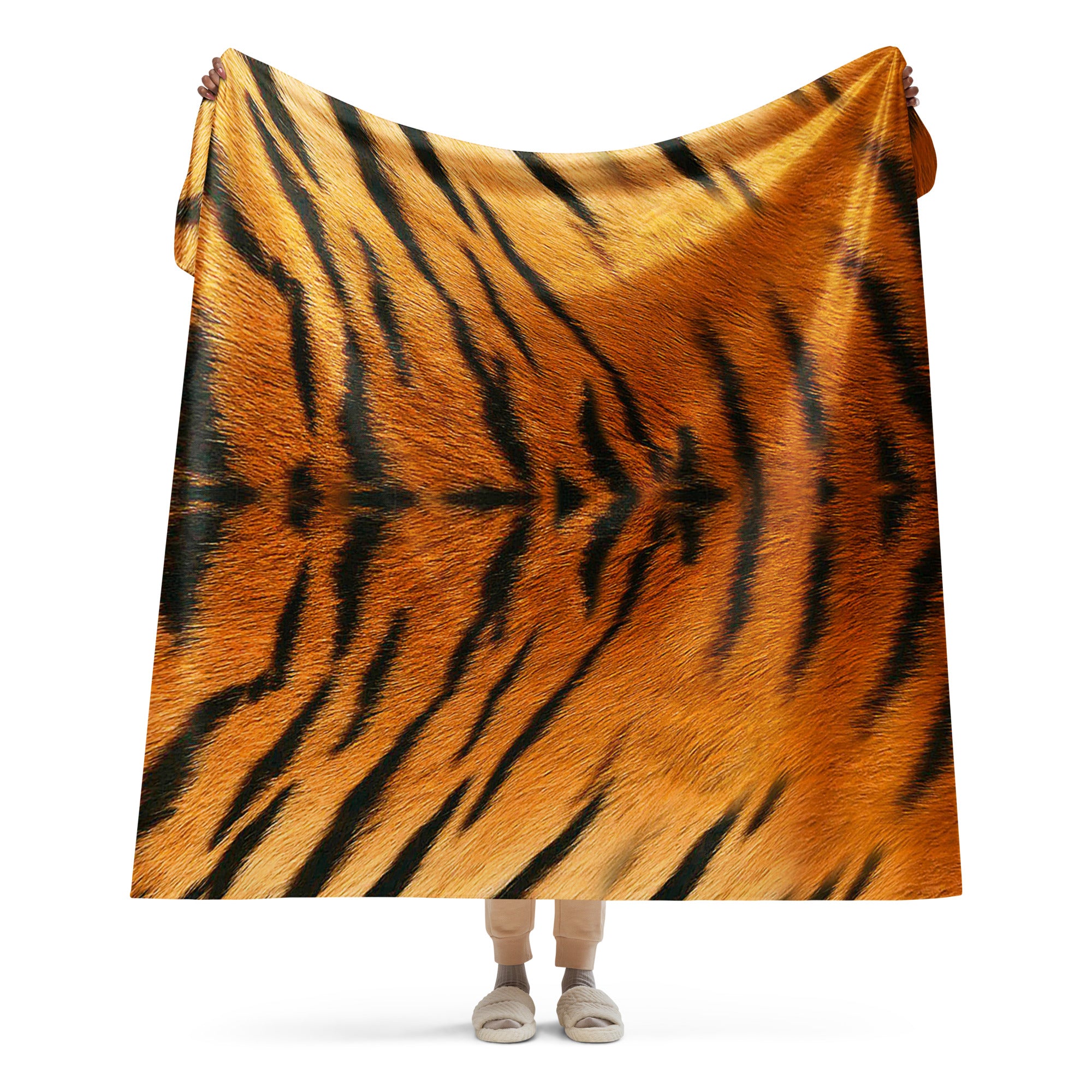 Cozy Tiger Print Sherpa blanket