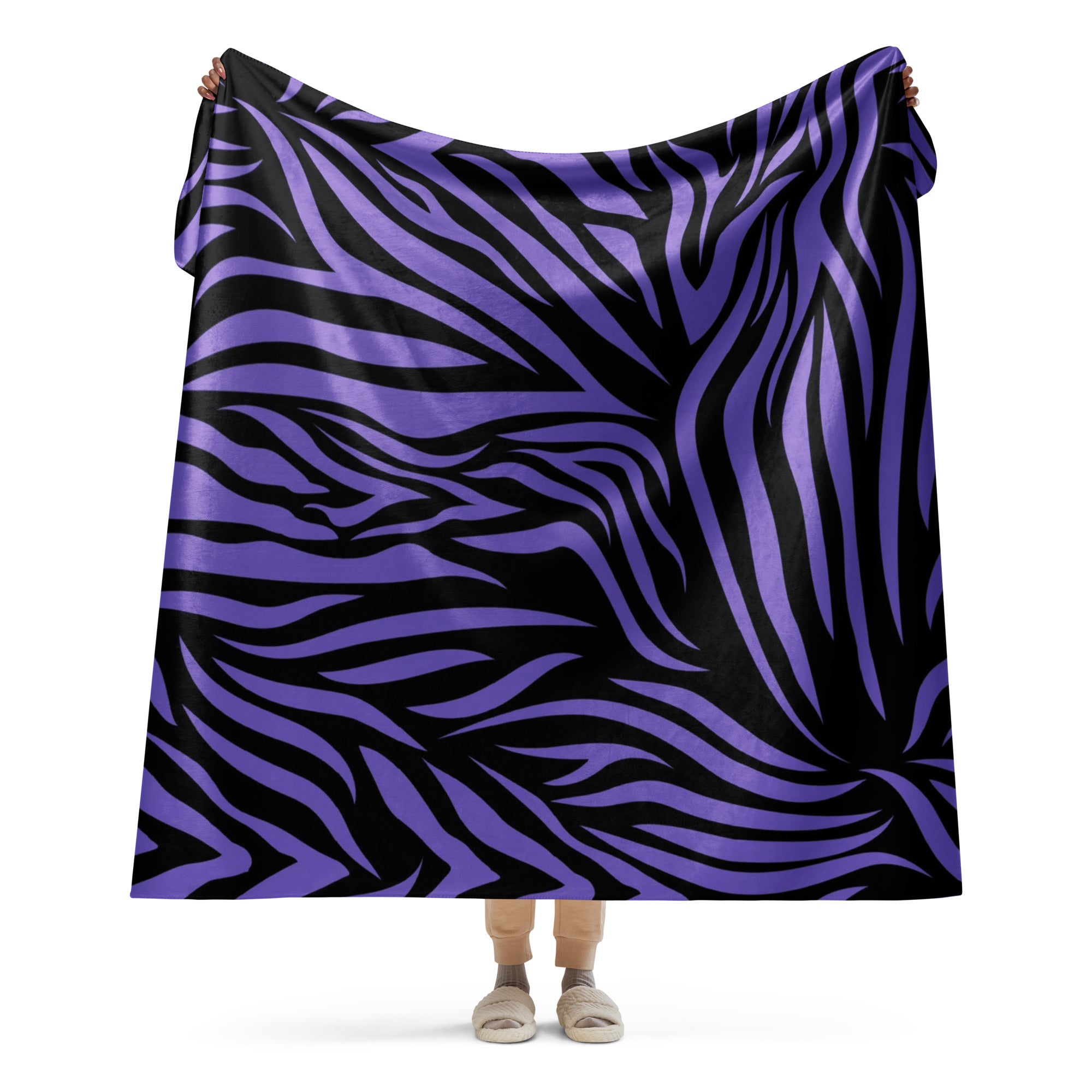 Purple and Black Sherpa blanket