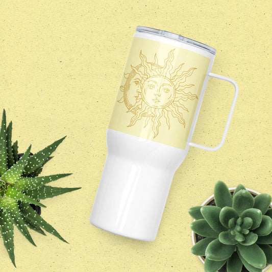 Travel mug with a handle