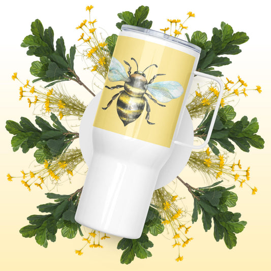 Travel mug with a handle