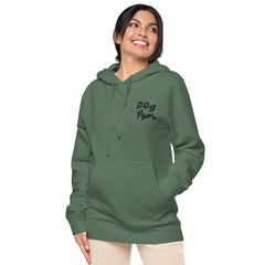 Dog Mom Embroidered Design Unisex Pigment-Dyed Hoodie