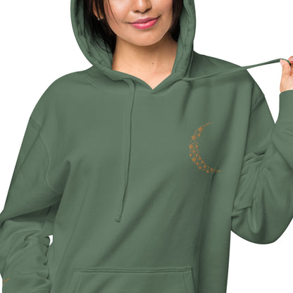Crescent Moon Design Unisex Pigment-Dyed Hoodie, lioness-love