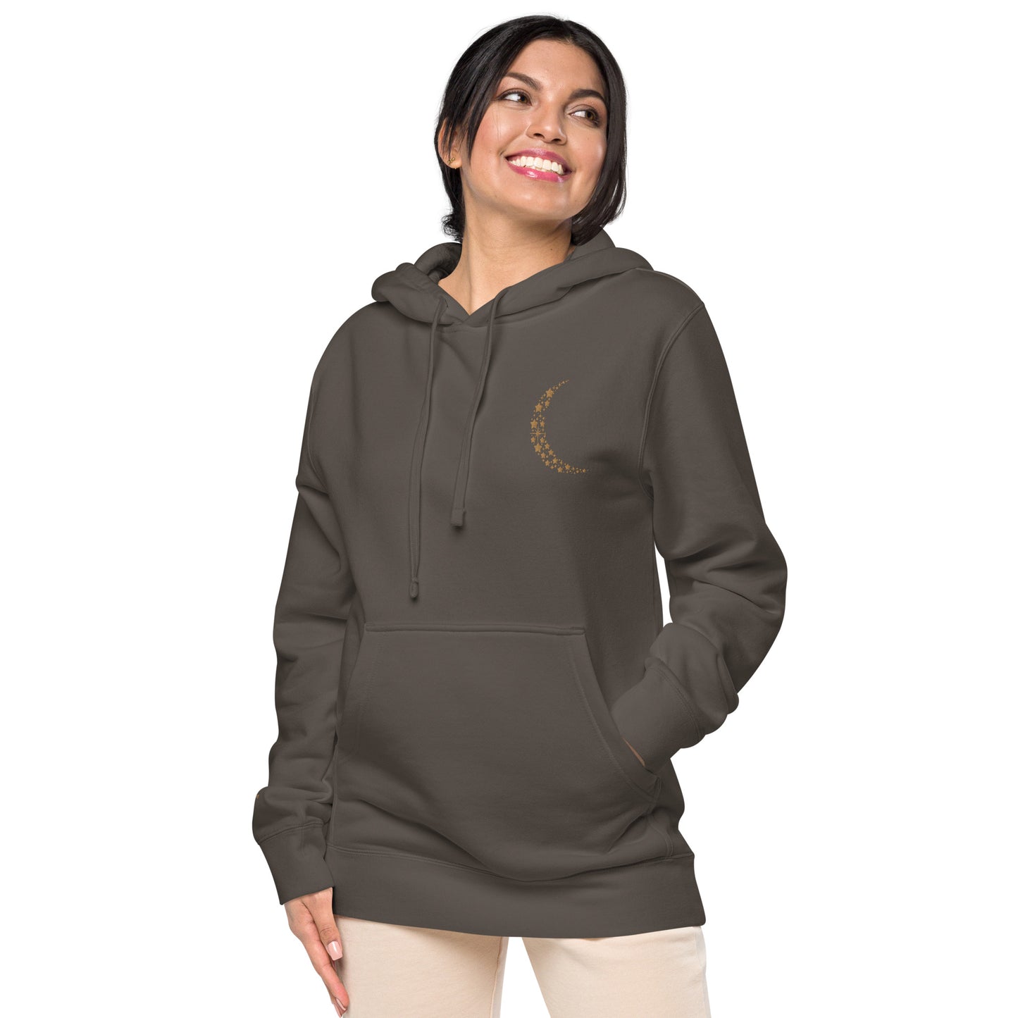 Crescent Moon Design Unisex Pigment-Dyed Hoodie, lioness-love