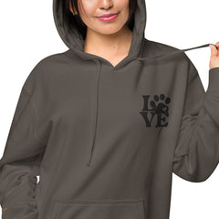 Pet Lovers Love Paw Design Unisex Pigment-Dyed Hoodie