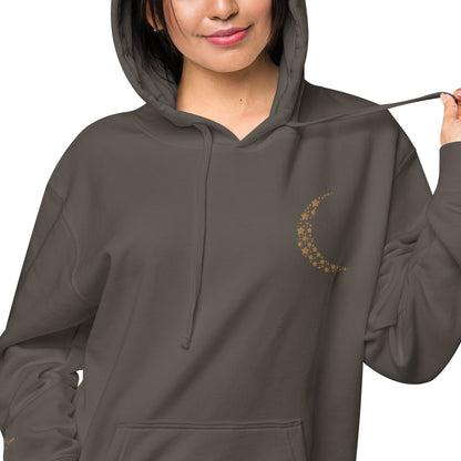 Crescent Moon Design Unisex Pigment-Dyed Hoodie, lioness-love