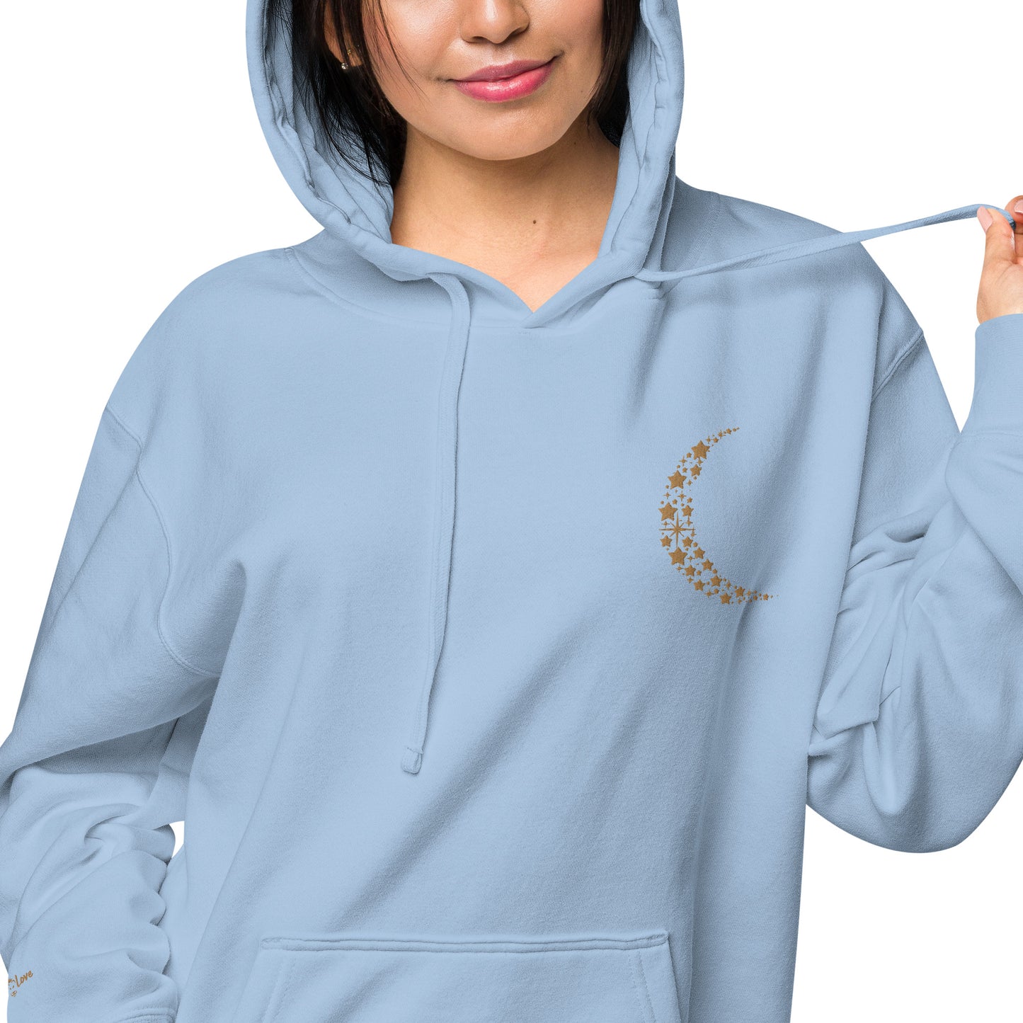 Crescent Moon Design Unisex Pigment-Dyed Hoodie, lioness-love