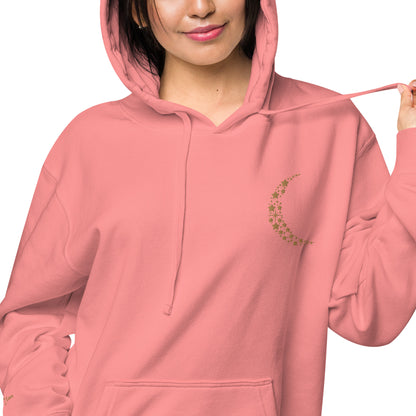 Crescent Moon Design Unisex Pigment-Dyed Hoodie, lioness-love