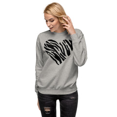 Animal Print Heart Unisex Premium Sweatshirt, lioness-love