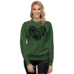 Animal Print Heart Unisex Premium Sweatshirt, lioness-love