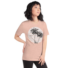 Palm tree print half sleeve unisex t-shirt