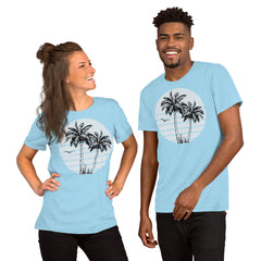 Palm tree print half sleeve unisex t-shirt