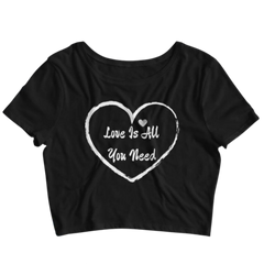 Love is all you need print crop top for women