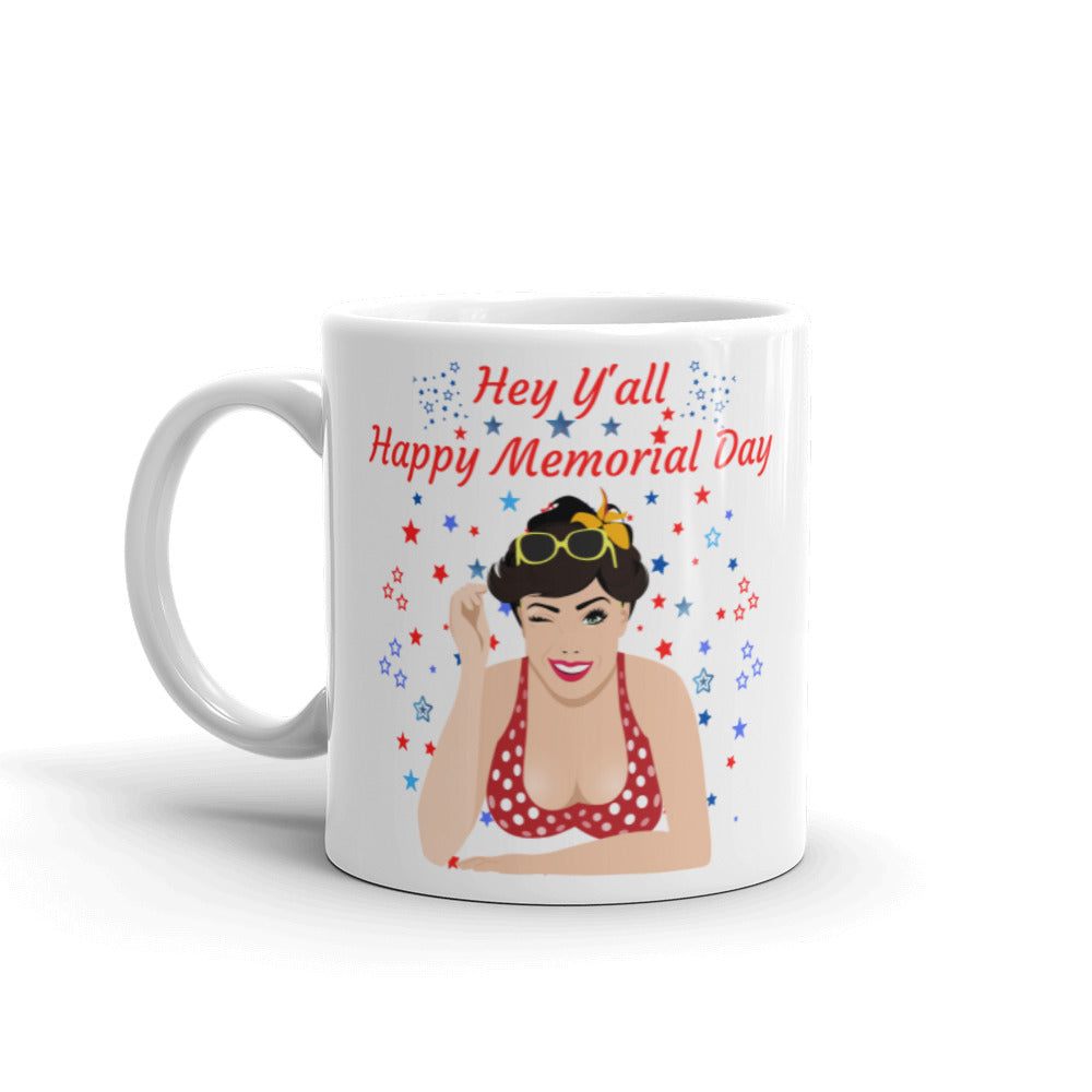 Hey Y’all Happy Memorial Day Mug – Patriotic Coffee Cup