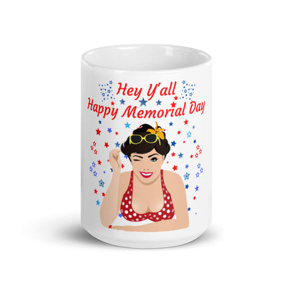 Hey Y’all Happy Memorial Day Mug – Patriotic Coffee Cup