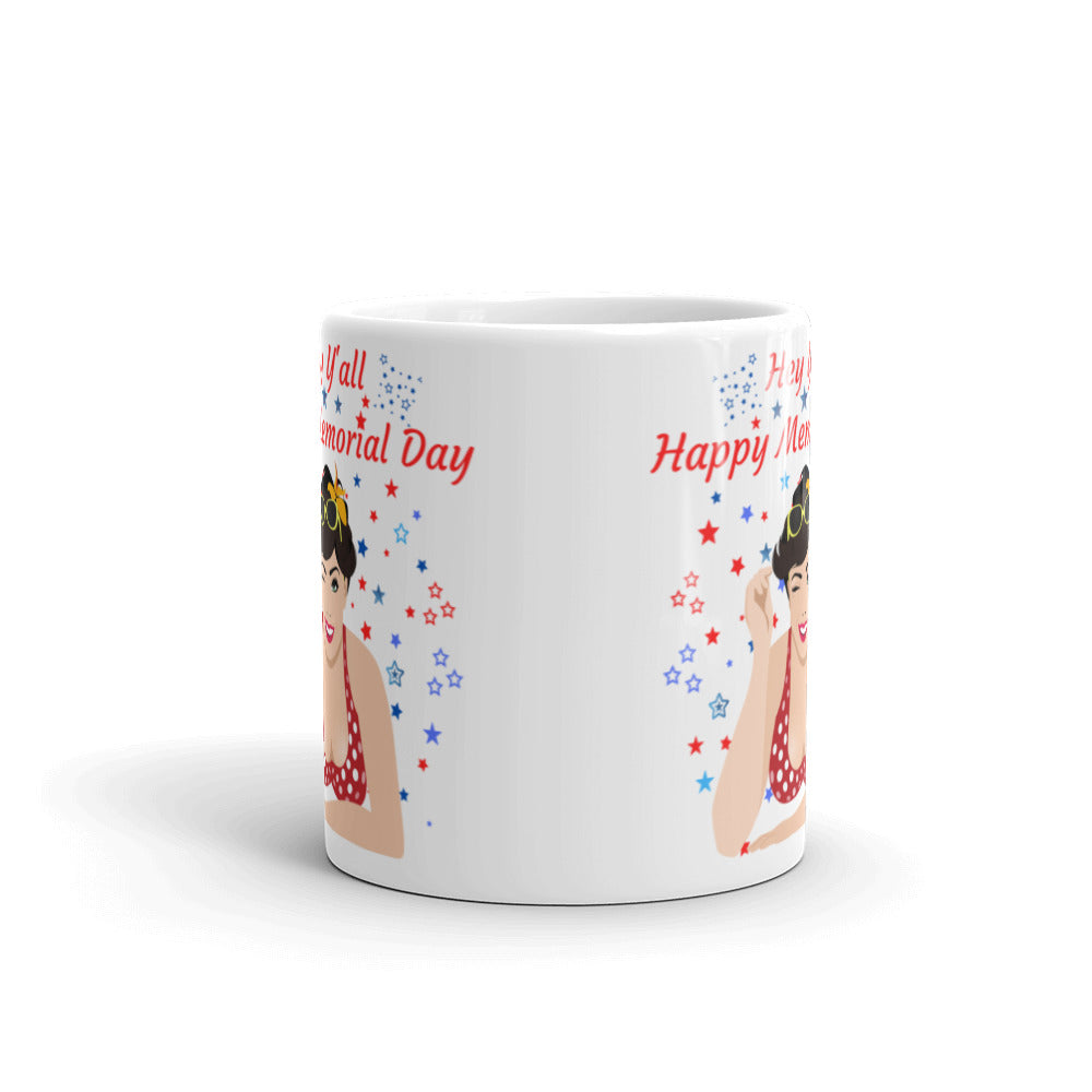 Hey Y’all Happy Memorial Day Mug – Patriotic Coffee Cup