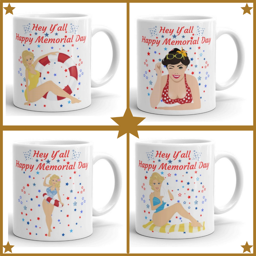Hey Y’all Happy Memorial Day Mug – Coffee Cup