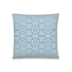 Introduce a touch of contemporary style and comfort to your living space with our Blue Geometric Graphic Print Cushion. 