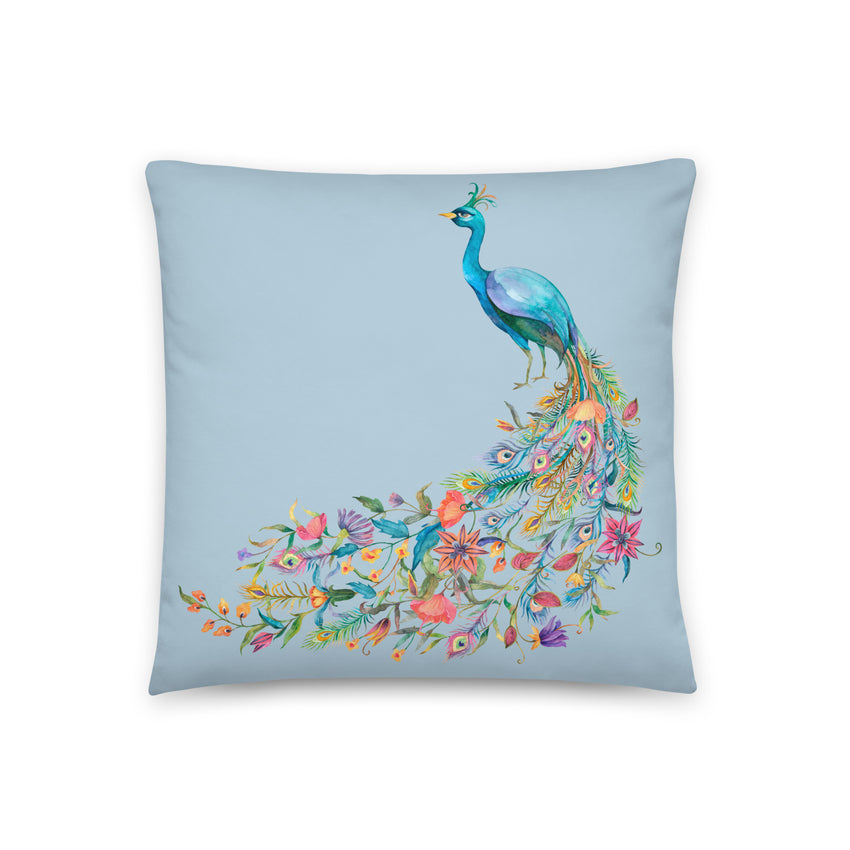 Blue Peacock Graphic Print Pillows cover! These exquisite pillows are designed to add a touch of elegance and sophistication to any space. 
