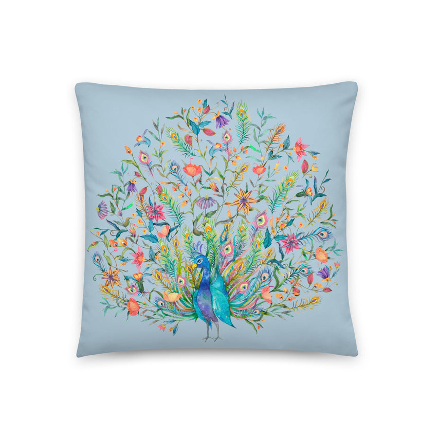 Peacock Print Cushion Cover, a captivating addition to your home decor. 