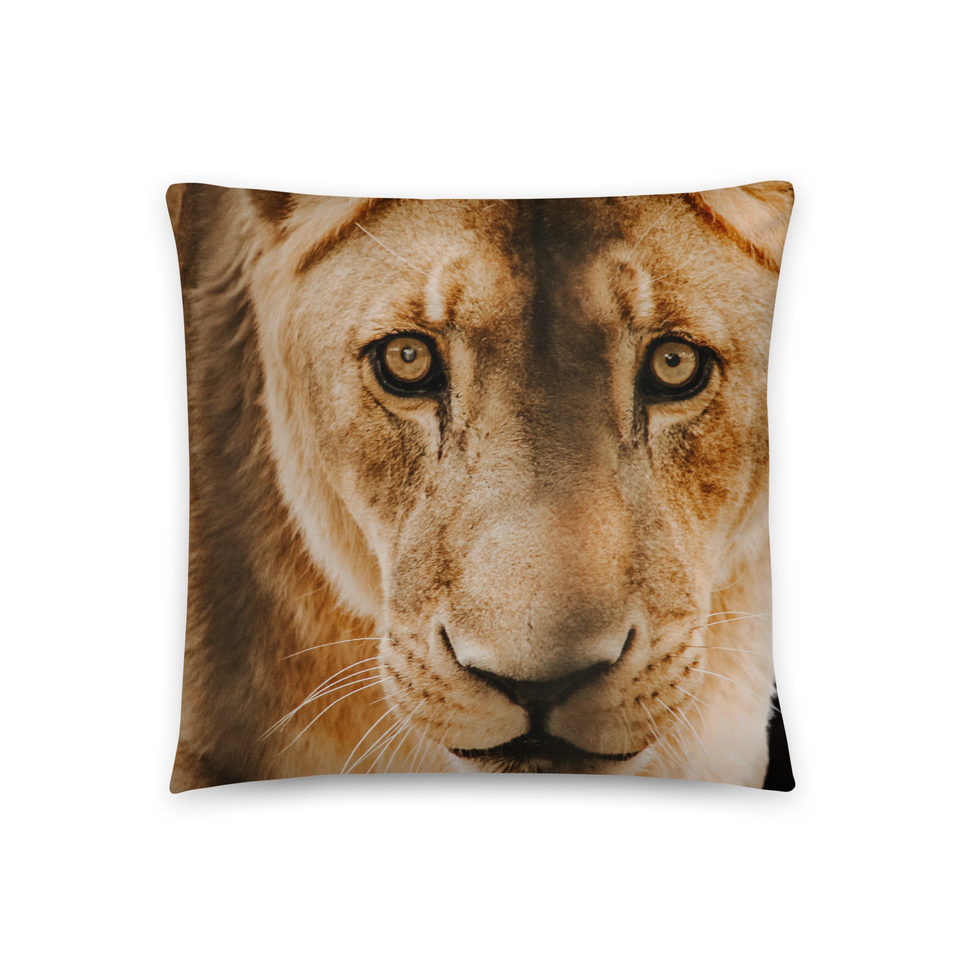 Lion head brown cushion cover lioness-love.com