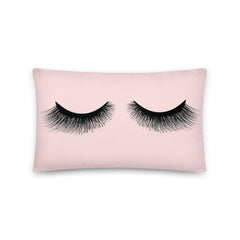 This eye-catching pillow features a vibrant and intricate design of fluttering eyelashes, adding a touch of glamour to any room.